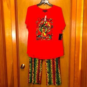 African print pants set